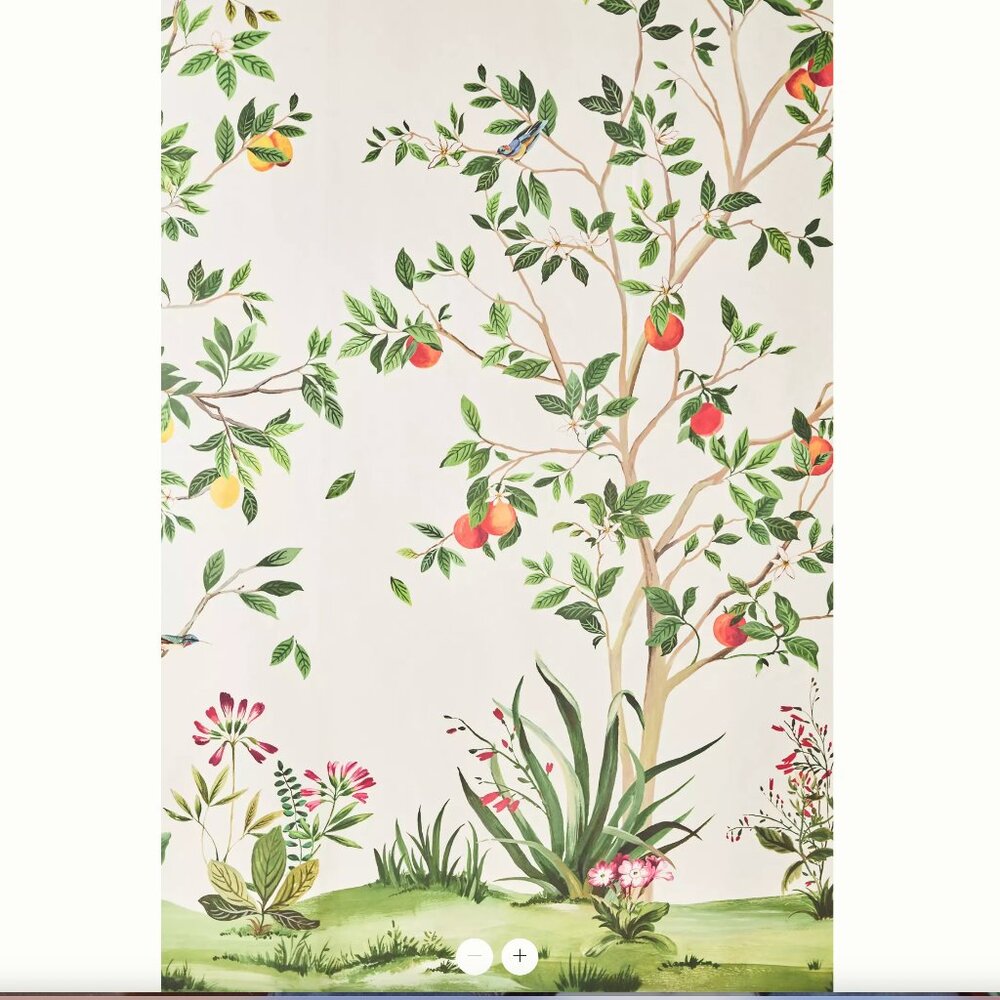 Anthropologie Daisy Bennett Citrus Grove Chinoiserie Wall Mural Wallpaper - Picture 2 of 10